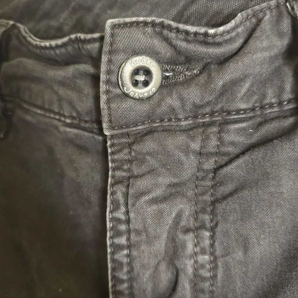 Nudie Jeans Co. 31x30 Slim Adam Black Organic Cotton Twill Chino Garment Dyed